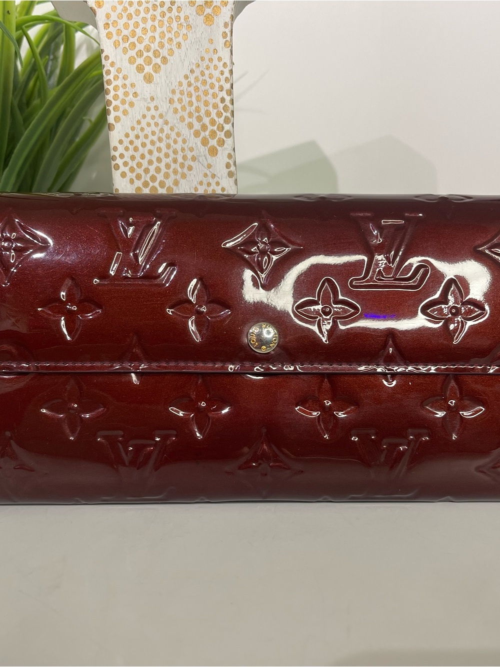 Louis Vuitton Vernis Patent Leather Wallet - Burgundy